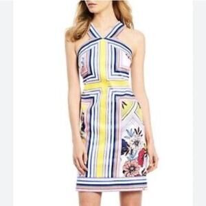 Laundry by Shelli Segal Summer Dress Artsy Halter Brunch Shower Preppy Spring